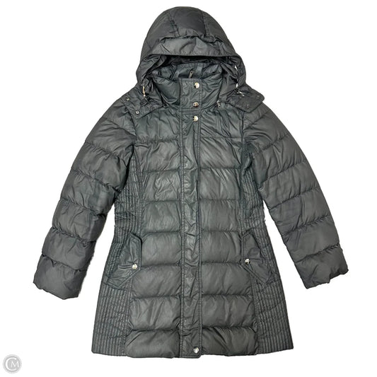 Coat Luxury Designer By Burberry In Grey, Size: M