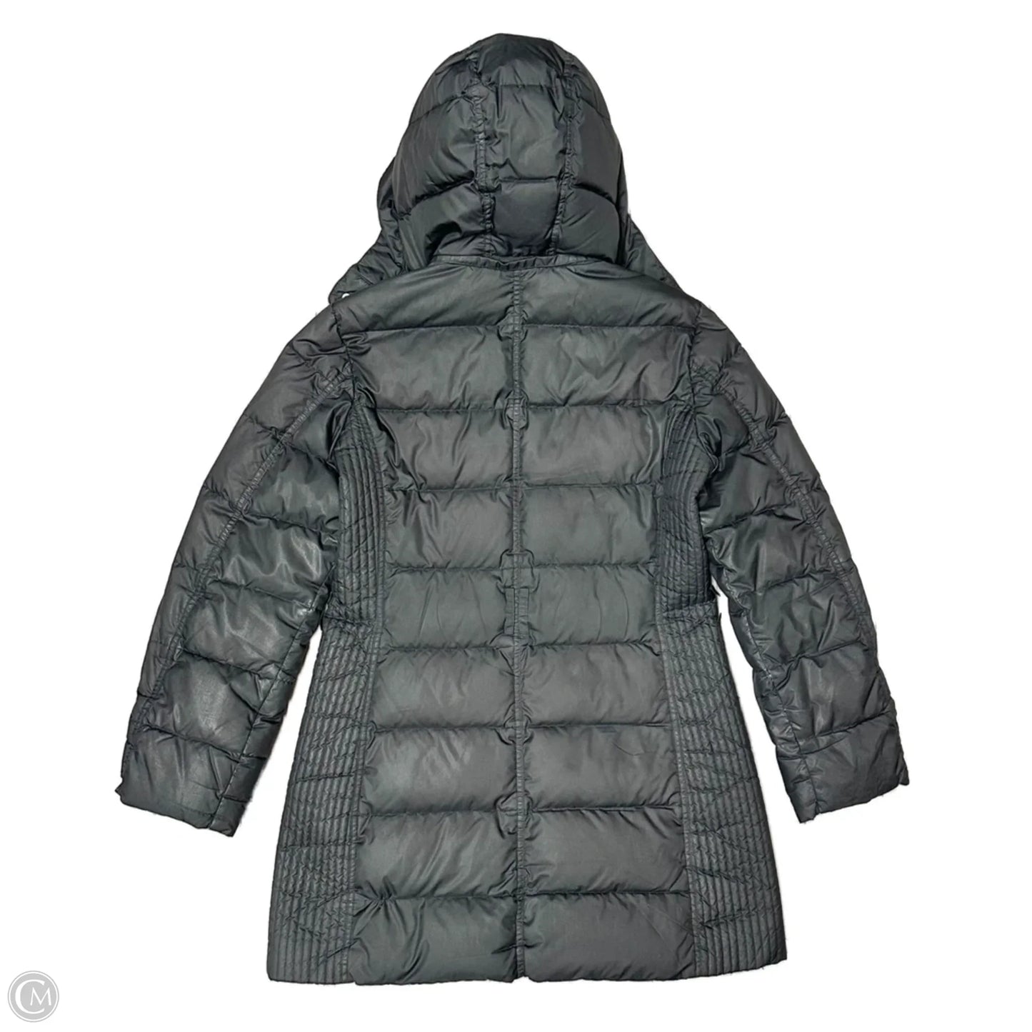 Coat Luxury Designer By Burberry In Grey, Size: M