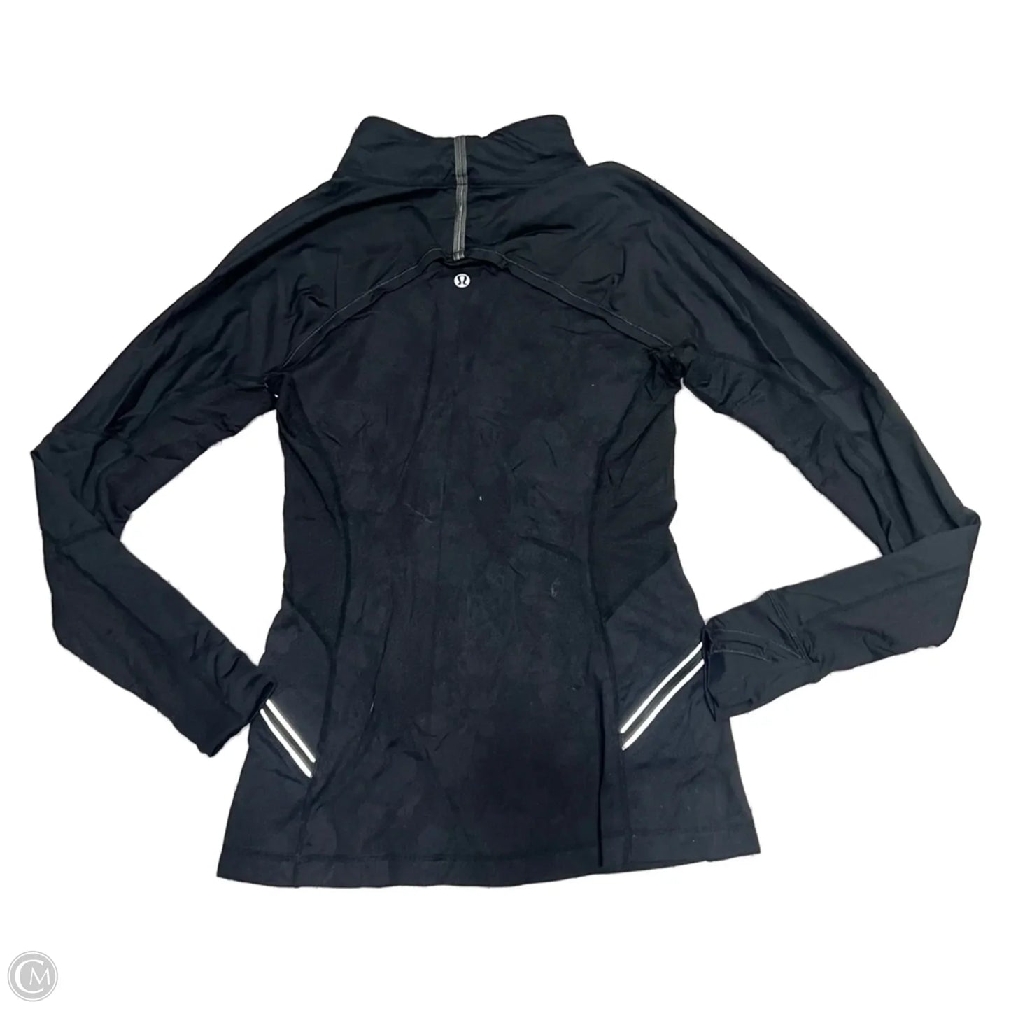 Athletic Top Long Sleeve Collar By Lululemon In Black, Size: S
