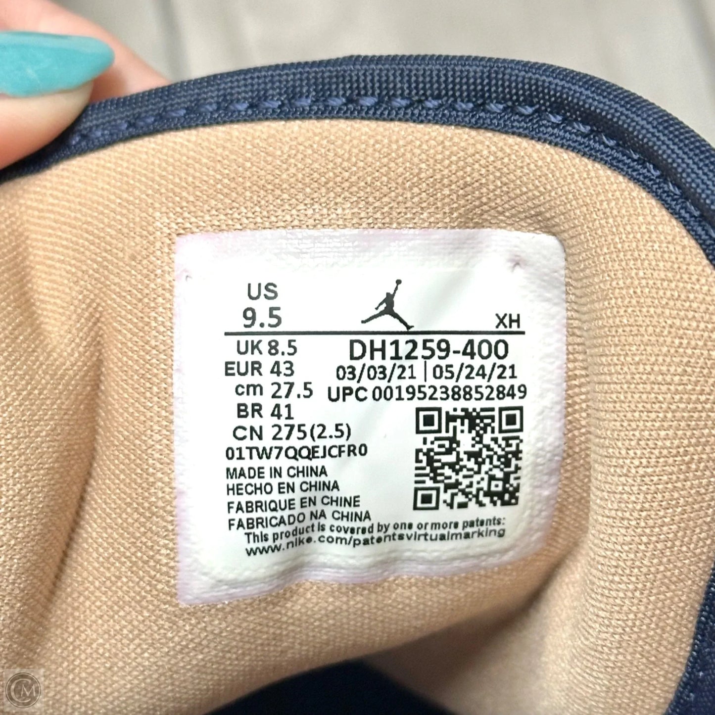 Shoes Luxury Designer By Jordan In Blue & Tan, Size: 11