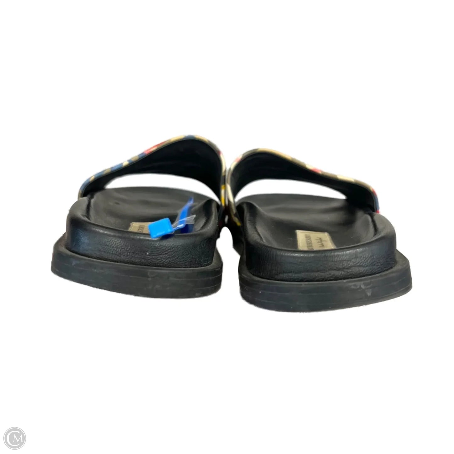 Sandals Luxury Designer By Burberry In Black & Red, Size: 6.5