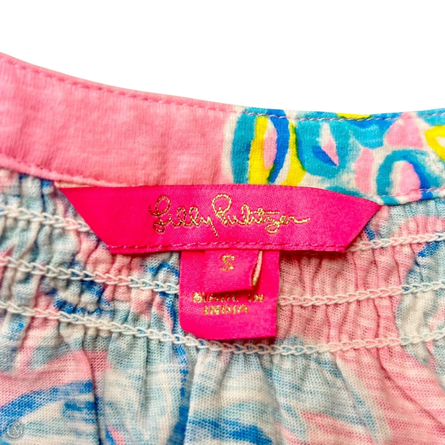 Top Sleeveless Designer By Lilly Pulitzer In Blue & Pink, Size: S