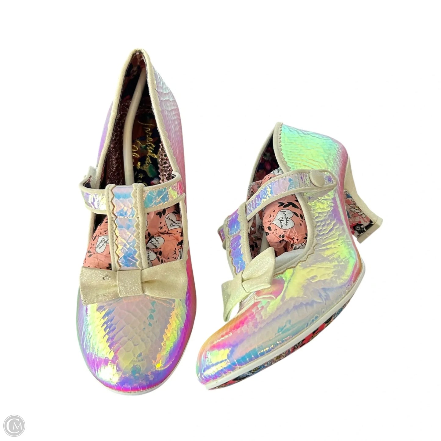 Shoes Heels Block By Irregular Choice In Silver, Size: 10.5