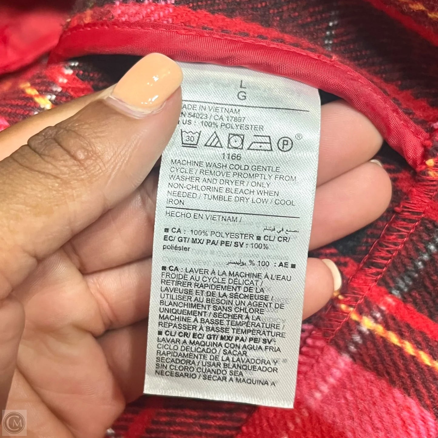 Coat Peacoat By Old Navy In Plaid Pattern, Size: L