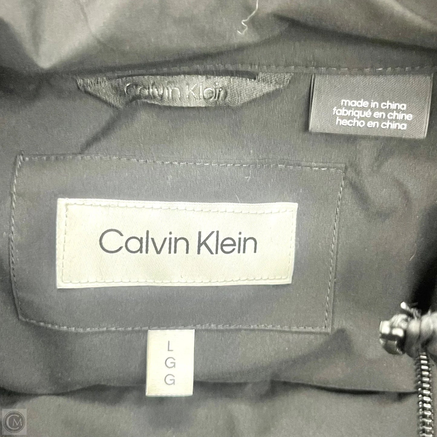 Coat Puffer & Quilted By Calvin Klein In Black, Size: L