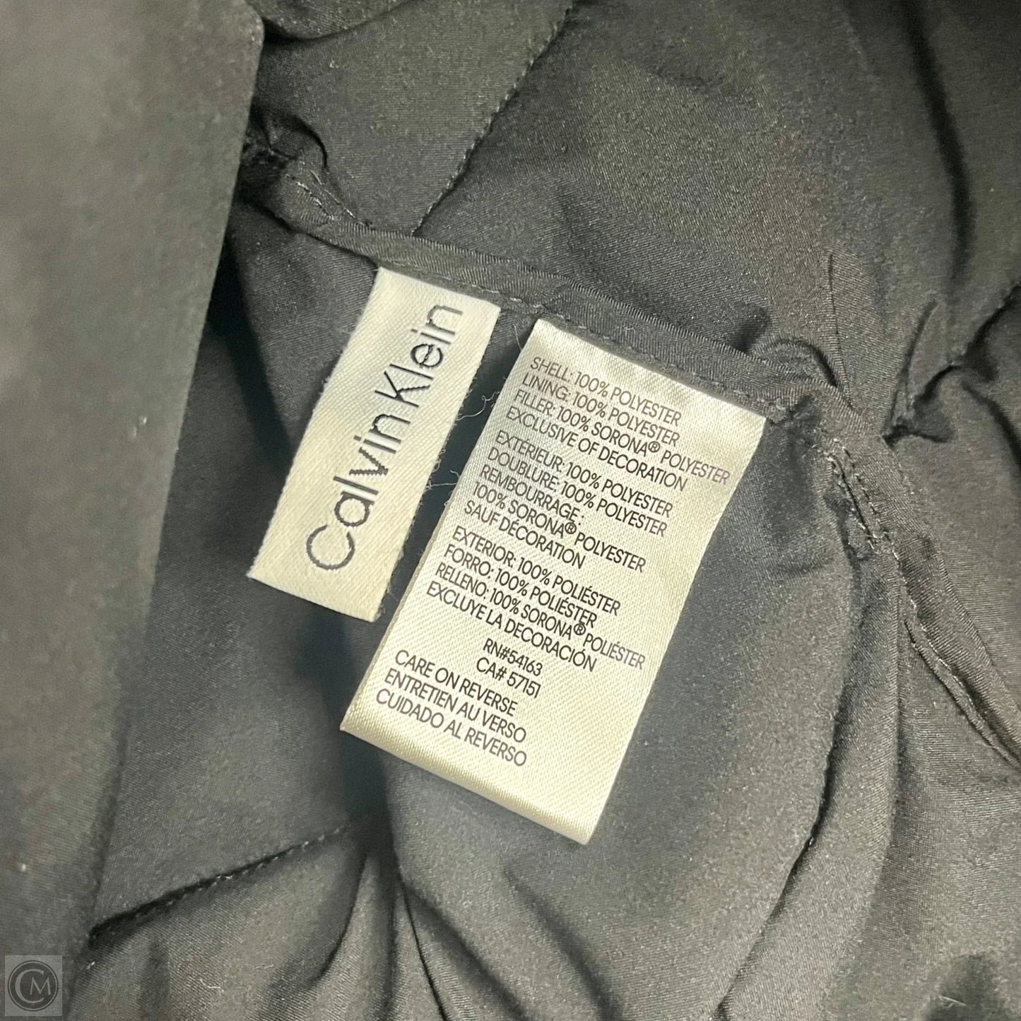 Coat Puffer & Quilted By Calvin Klein In Black, Size: L