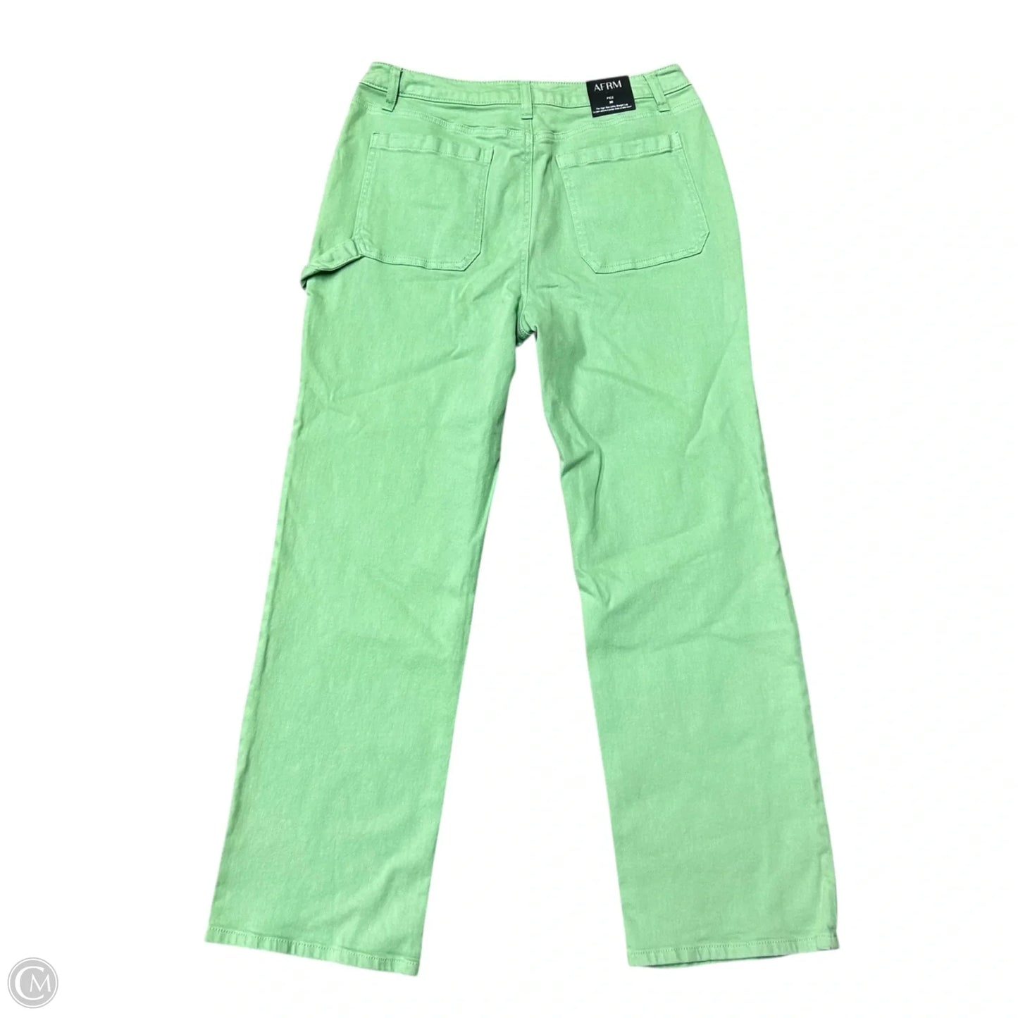 Jeans Straight By Afrm In Green Denim, Size: 10