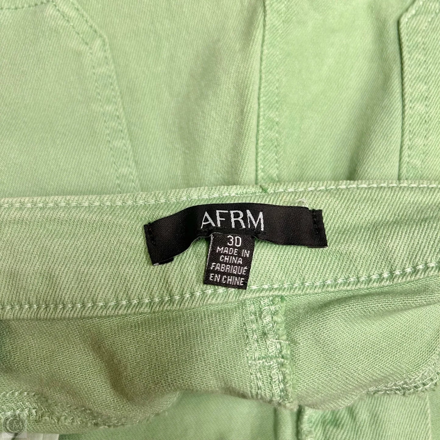 Jeans Straight By Afrm In Green Denim, Size: 10