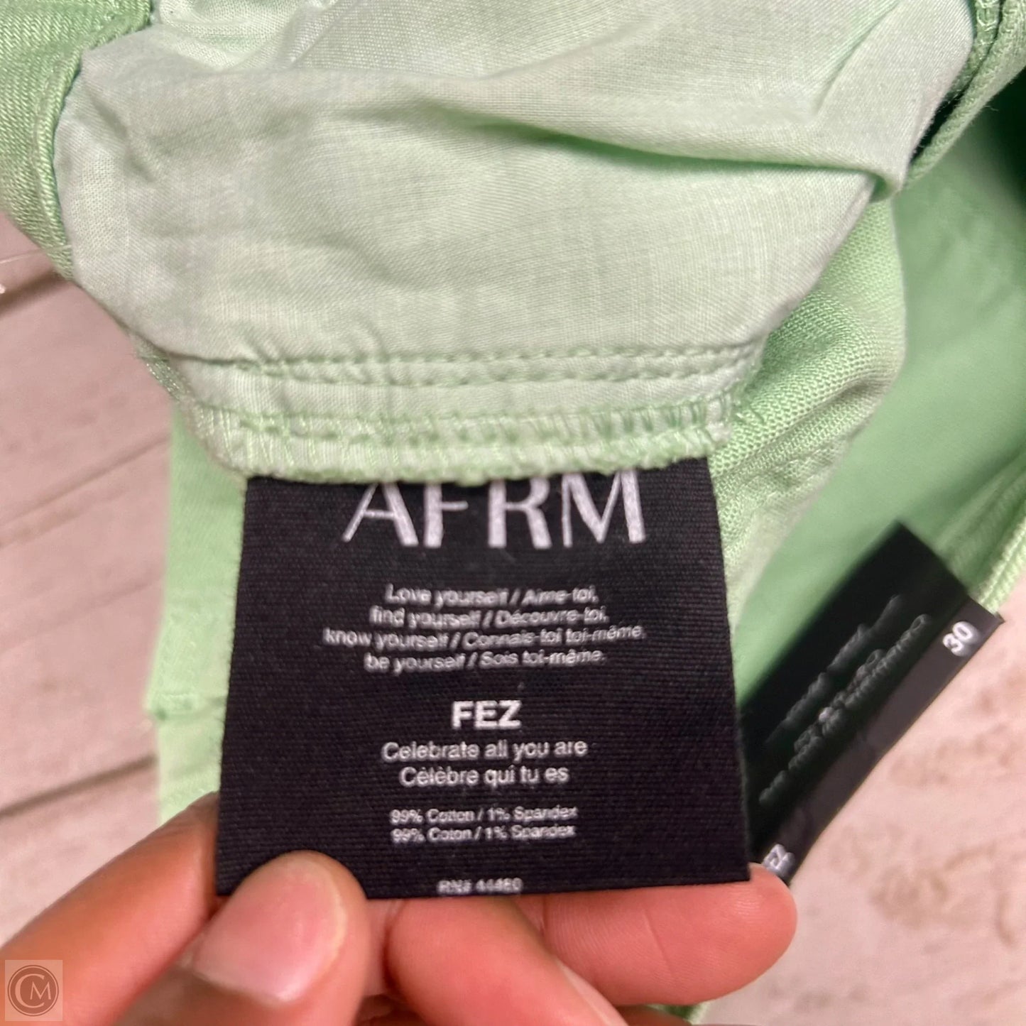 Jeans Straight By Afrm In Green Denim, Size: 10