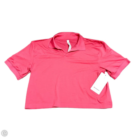 Athletic Top Short Sleeve By Lululemon In Coral, Size: M