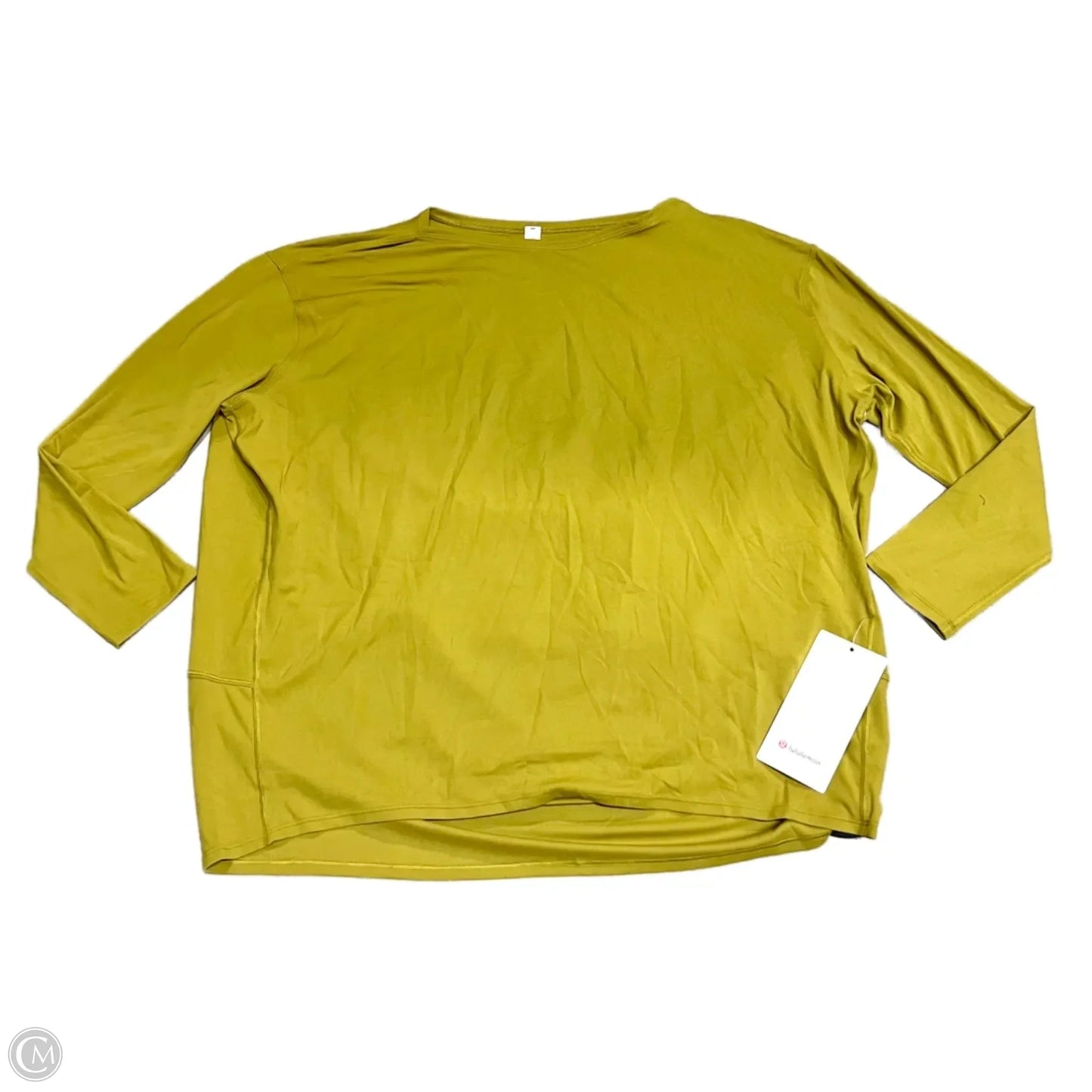 Athletic Top Long Sleeve Crewneck By Lululemon In Chartreuse, Size: M