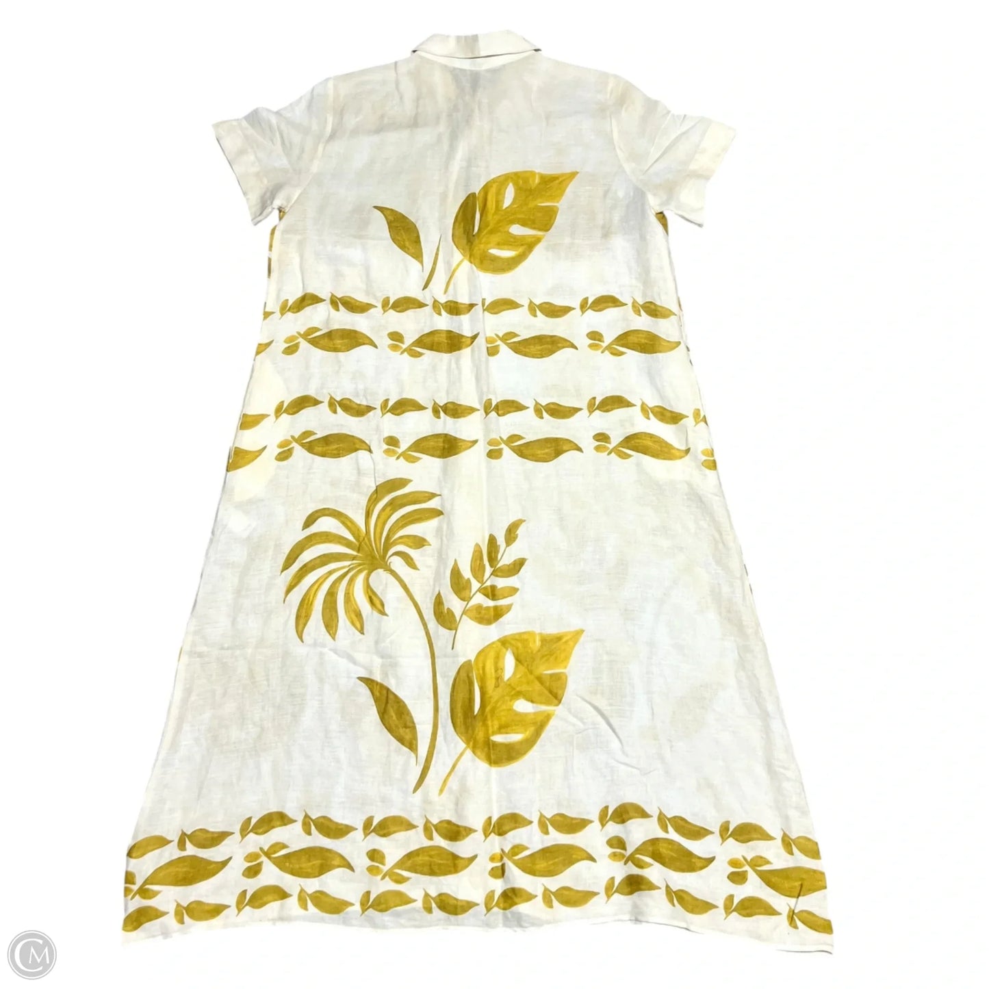 Dress Casual Maxi By Zara In Cream & Green, Size: Xl