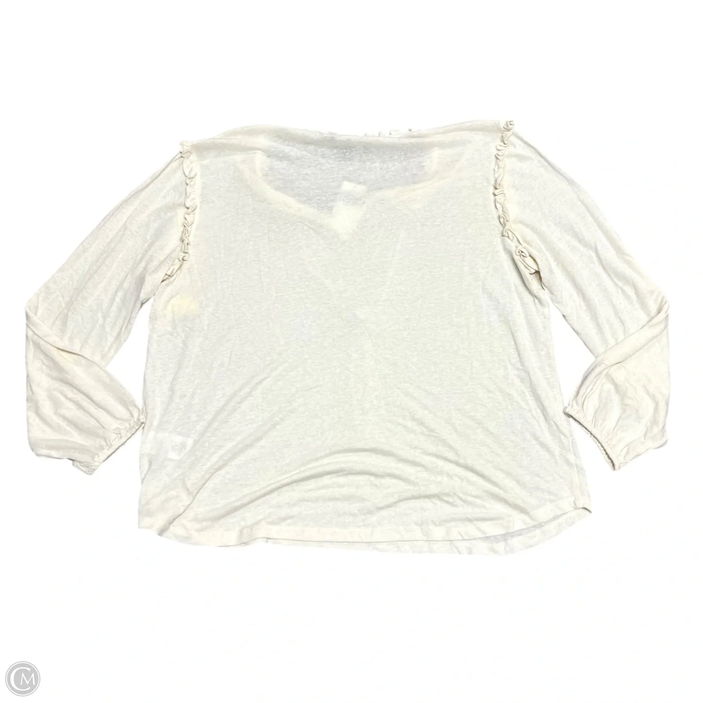 Top Long Sleeve By Lauren By Ralph Lauren In Cream, Size: 1x