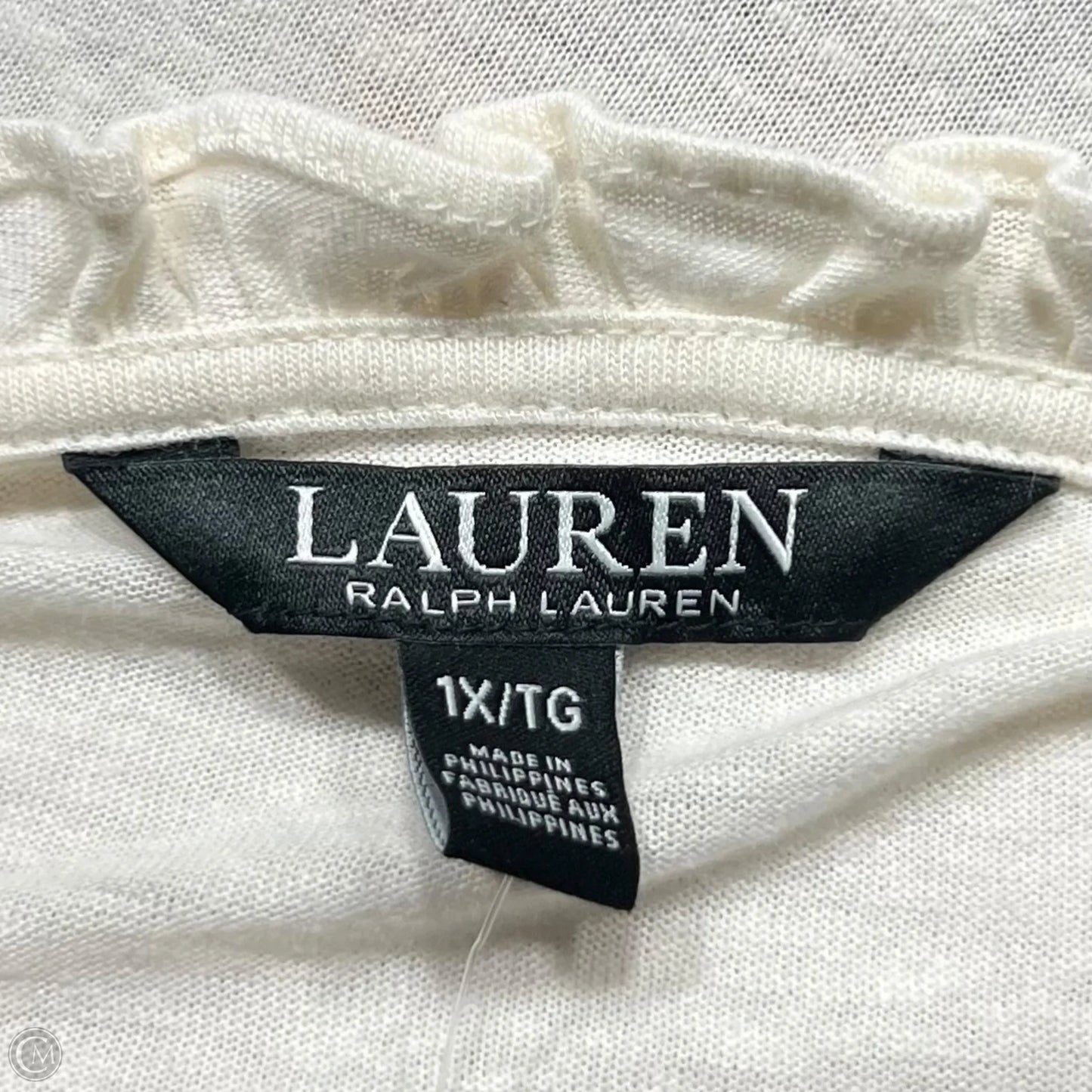 Top Long Sleeve By Lauren By Ralph Lauren In Cream, Size: 1x