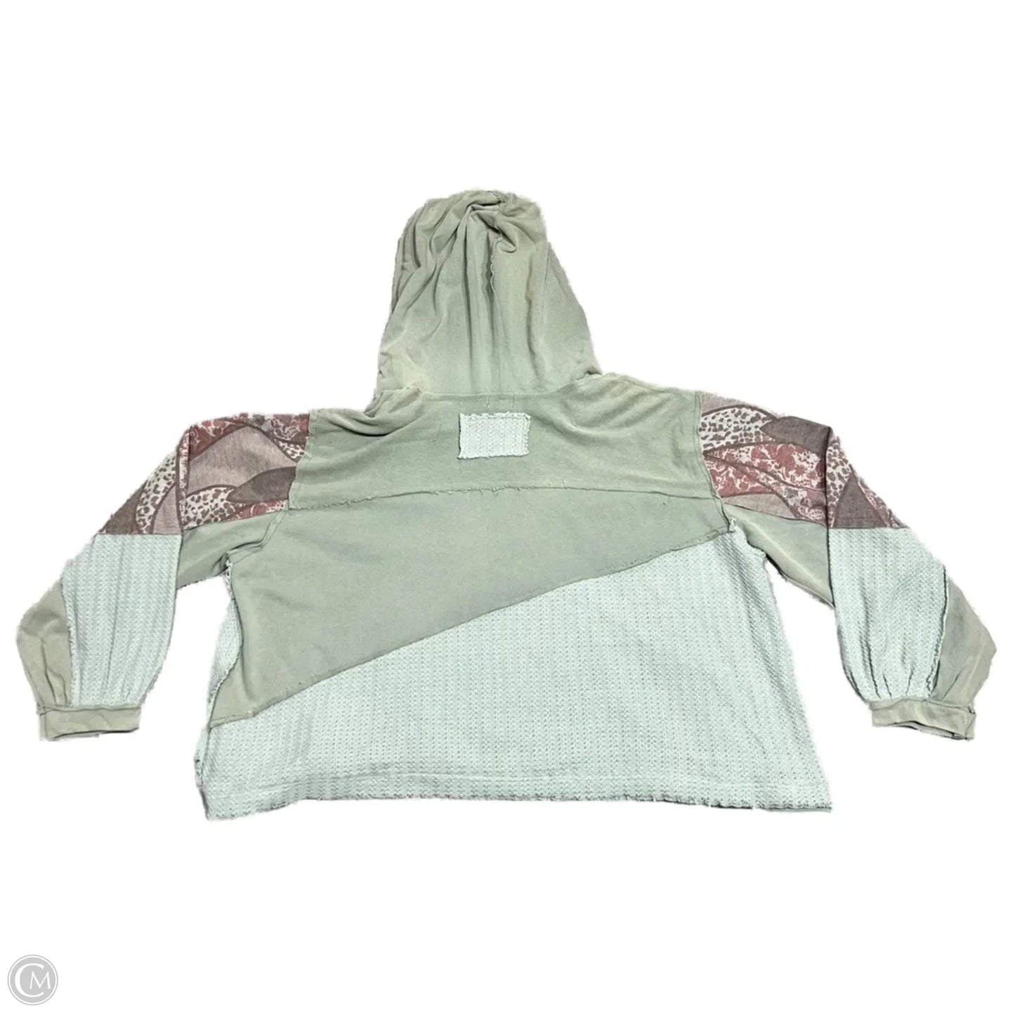 Sweatshirt Hoodie By Pol In Green, Size: M