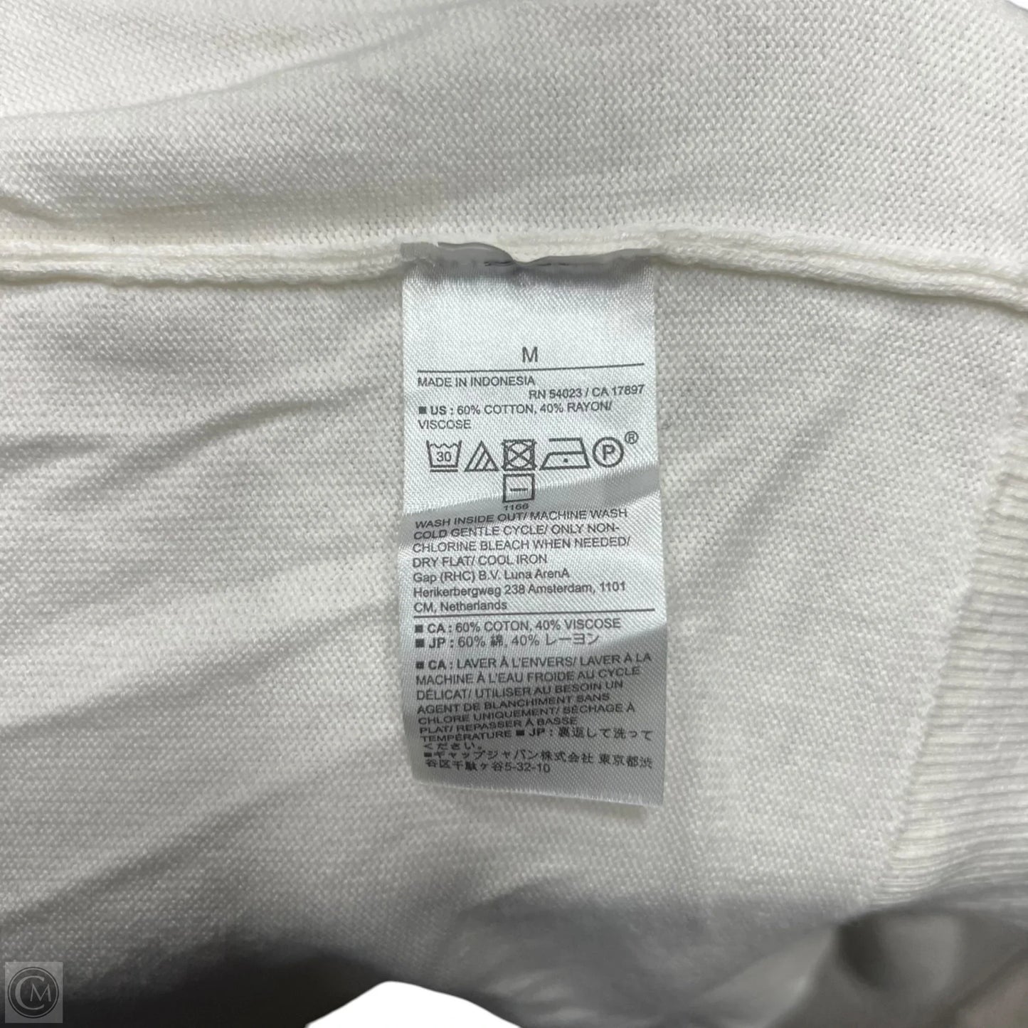 Sweater Short Sleeve By Banana Republic In Cream, Size: M