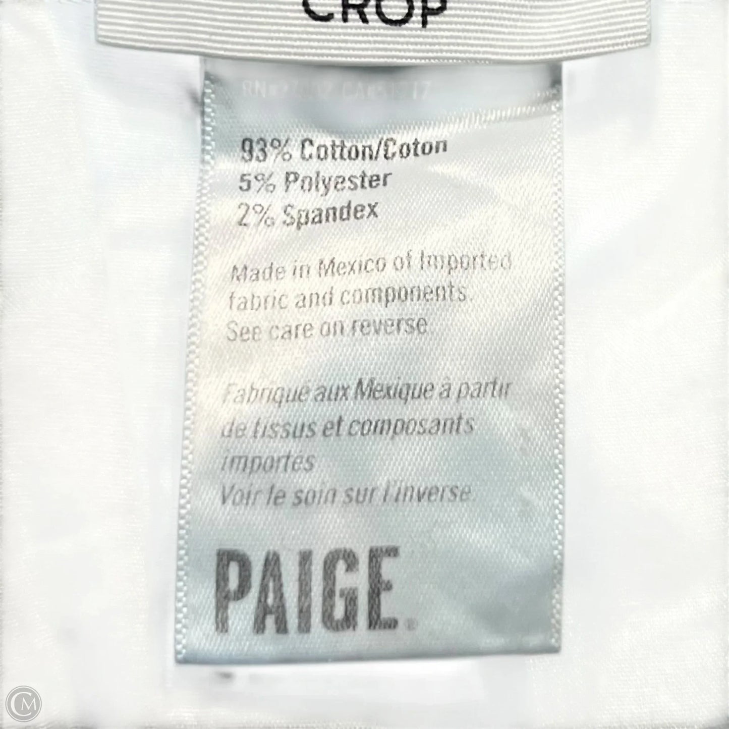 Jeans Cropped By Paige In Blue Denim, Size: 14