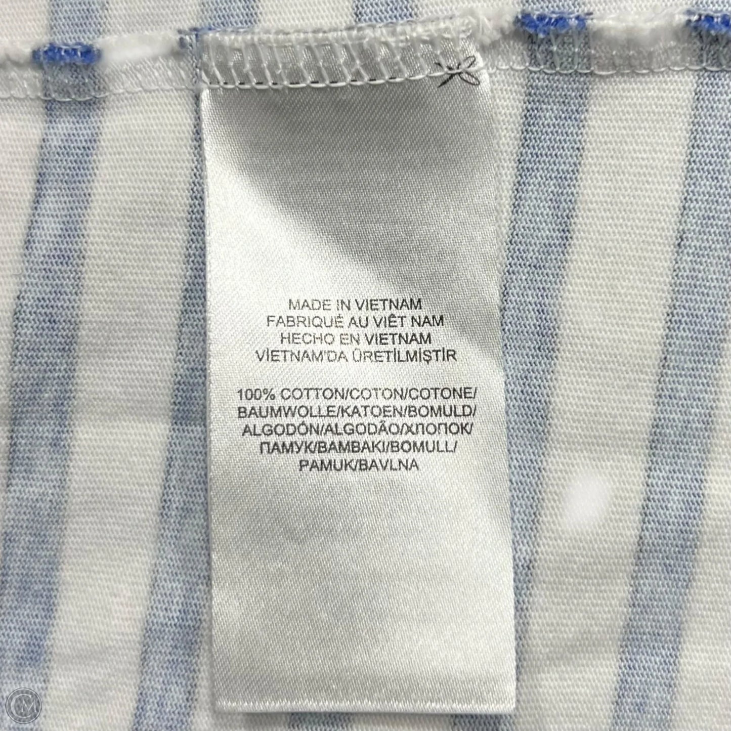 Top Long Sleeve By Lauren By Ralph Lauren In Blue & White, Size: 2x