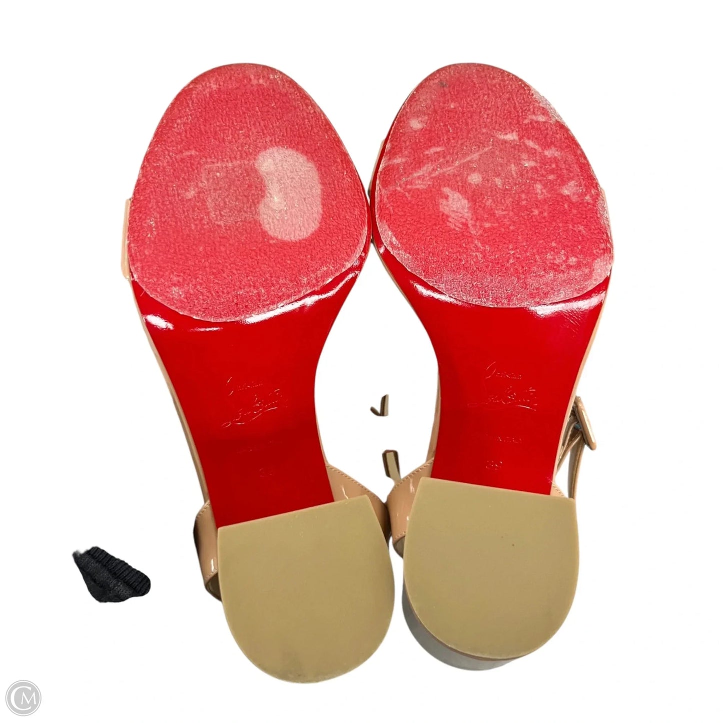 Sandals Luxury Designer By Christian Louboutin In Beige, Size: 8.5