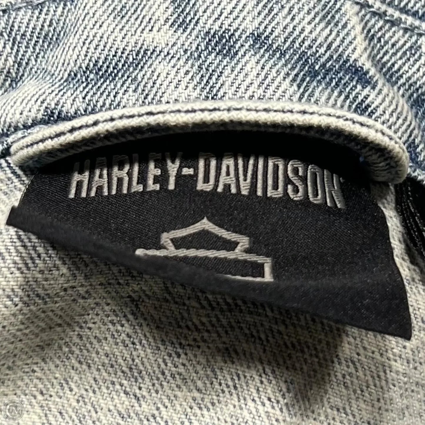 Jacket Denim By Harley Davidson In Blue Denim, Size: Xs