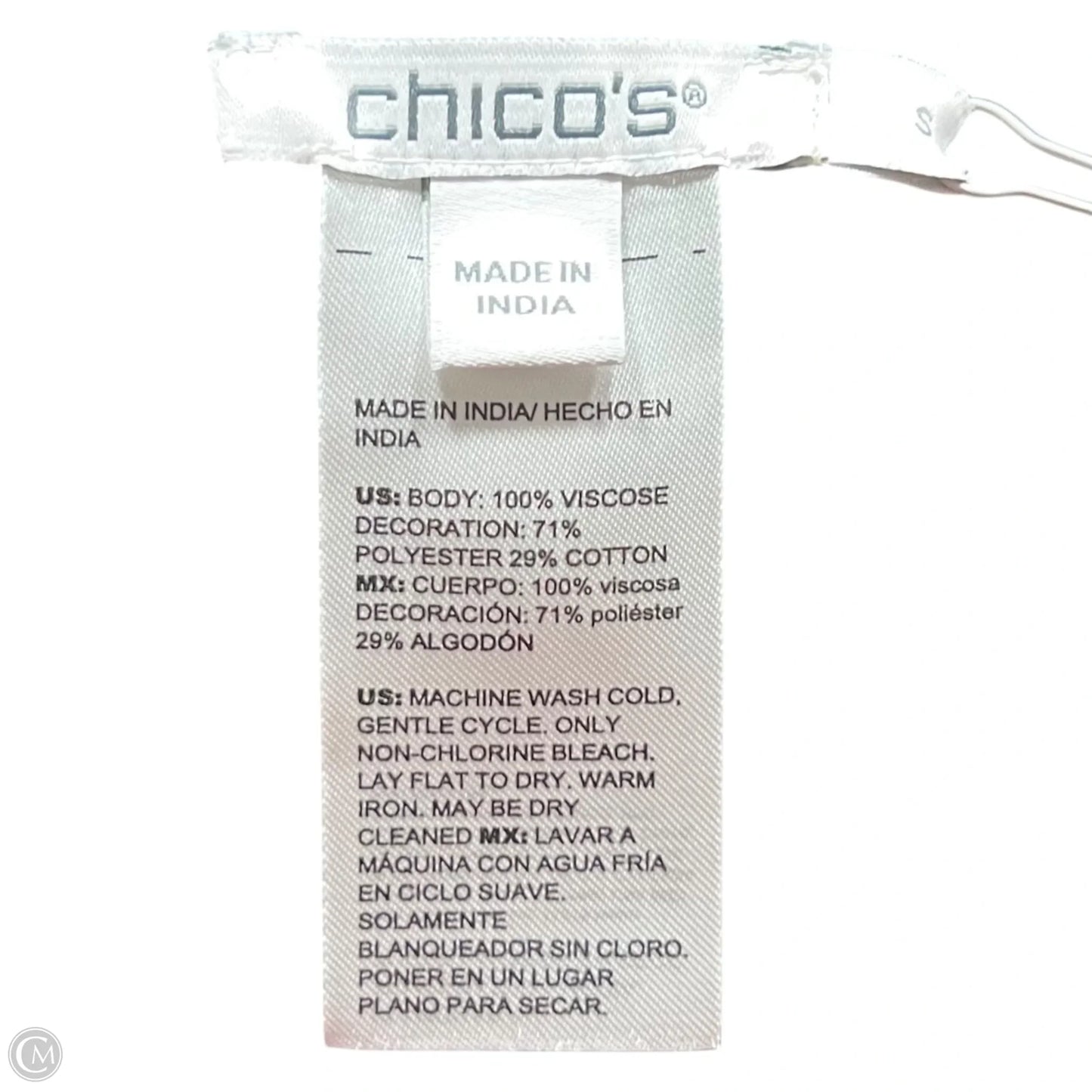 Tunic 3/4 Sleeve By Chicos In Black, Size: S