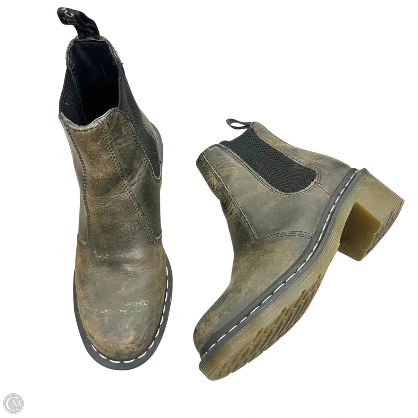 Boots Ankle Heels By Dr Martens In Taupe, Size: 8