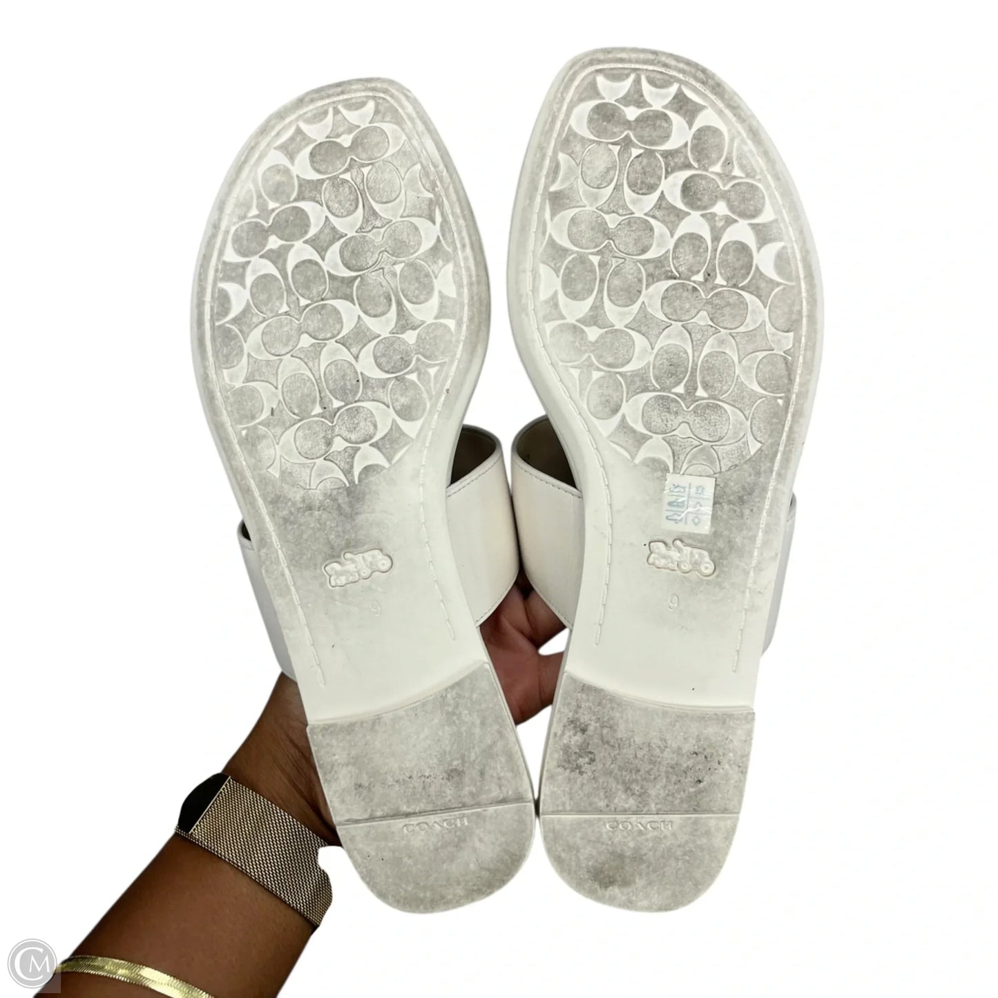 Sandals Designer By Coach In Cream, Size: 9