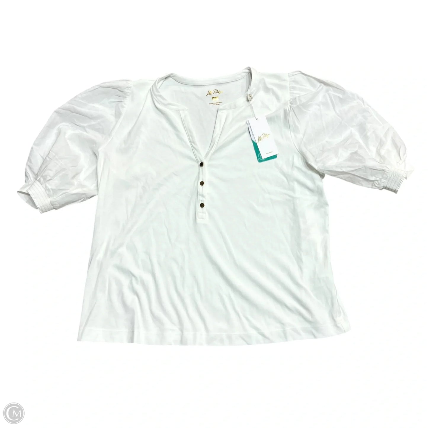 Top Short Sleeve Designer By Lilly Pulitzer In Cream, Size: Xxl