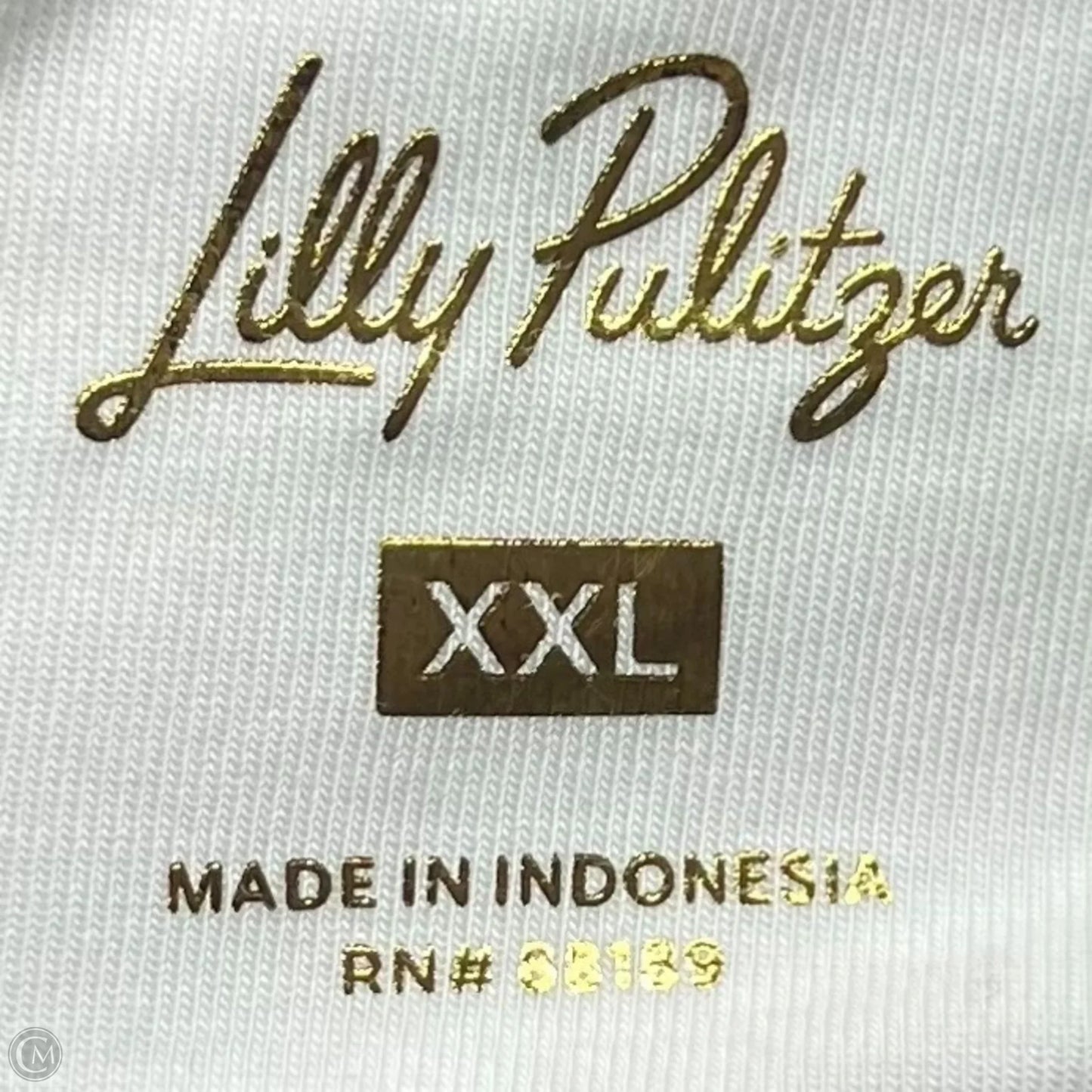 Top Short Sleeve Designer By Lilly Pulitzer In Cream, Size: Xxl