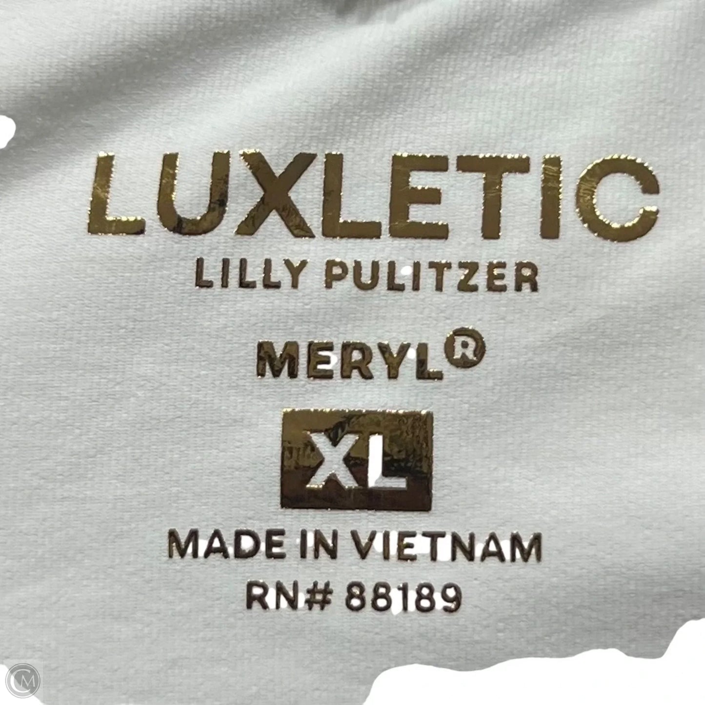 Top Short Sleeve Designer By Lilly Pulitzer In Cream, Size: Xl