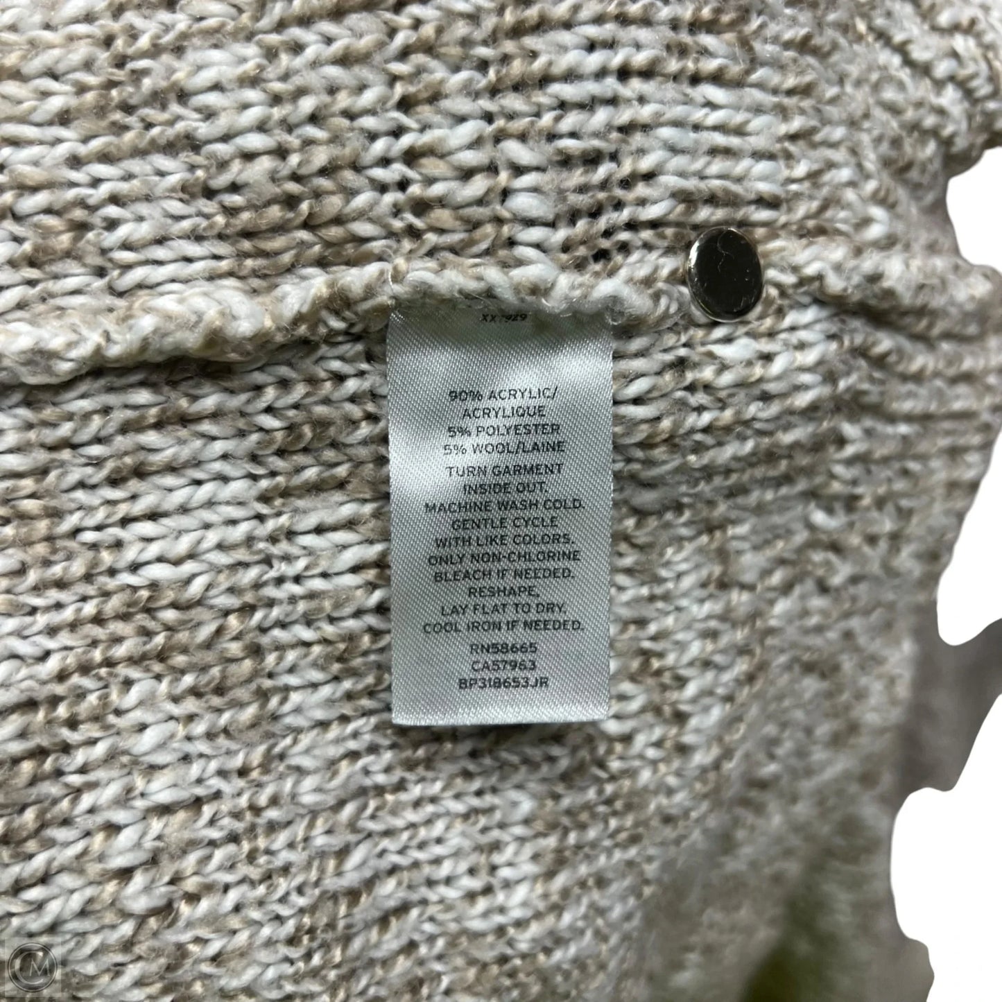 Sweater Cardigan By Bp In Tan & White, Size: S