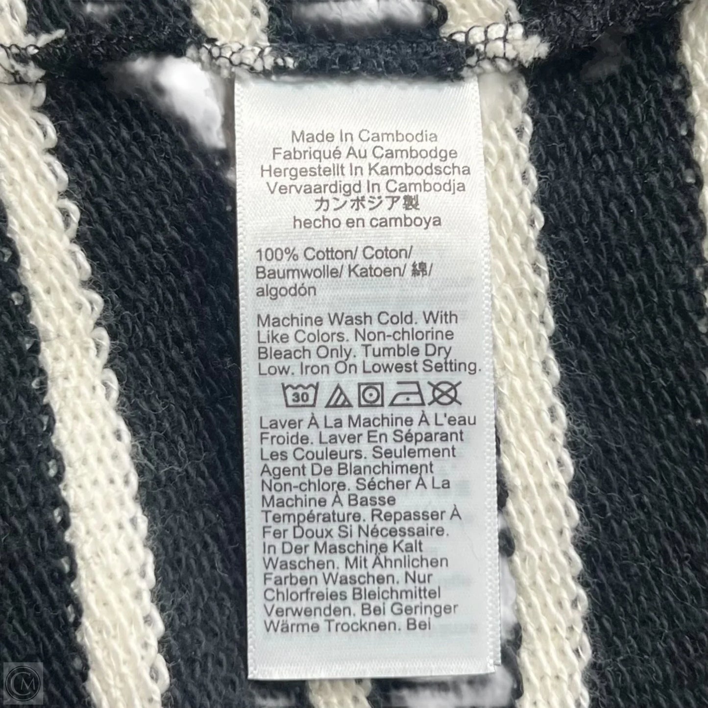 Sweatshirt Collar By J. Crew In Black & White, Size: M