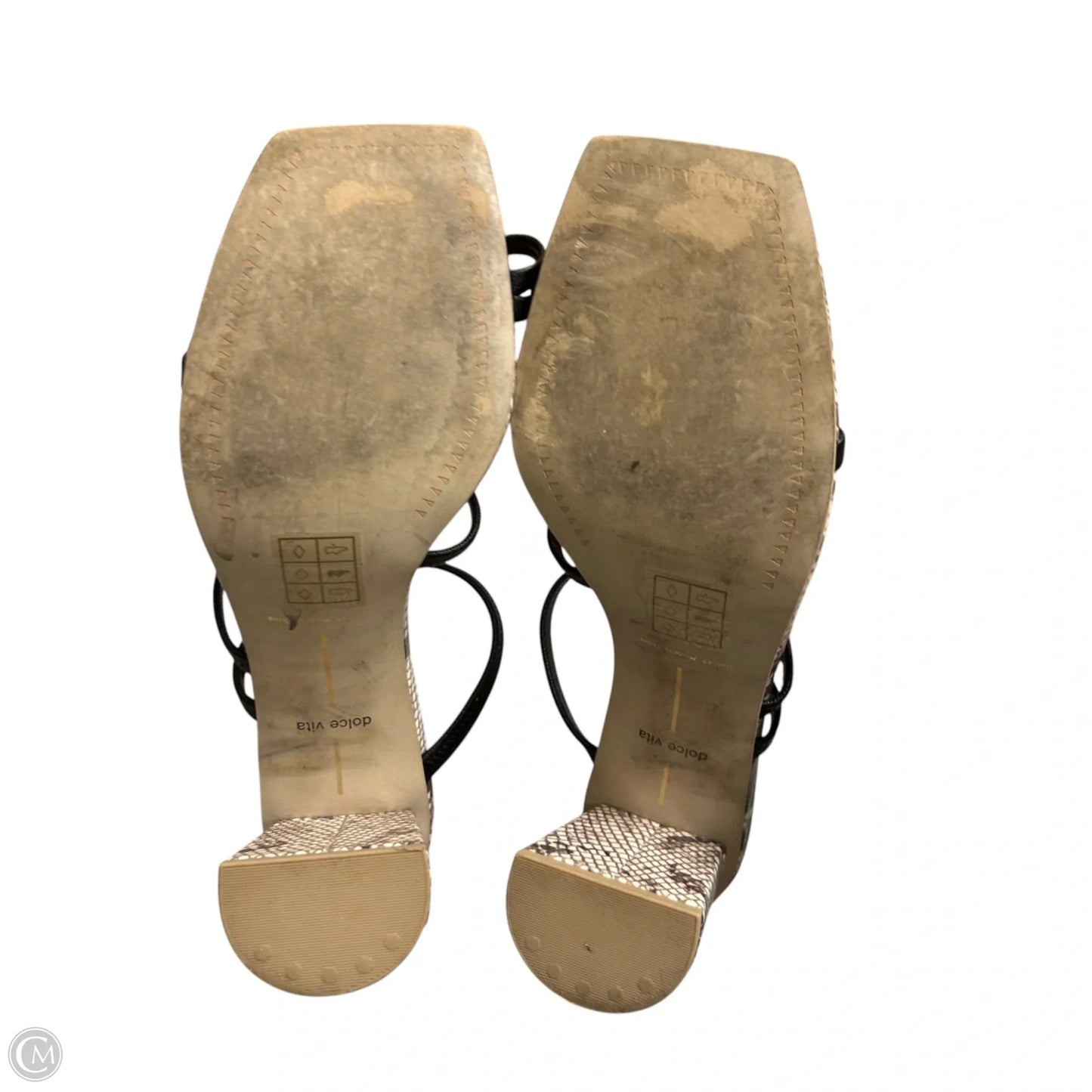 Sandals Heels Block By Dolce Vita In Snakeskin Print, Size: 9.5