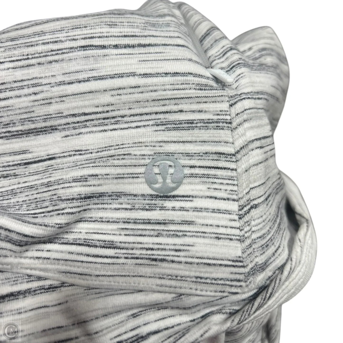 Athletic Top Long Sleeve Collar By Lululemon In Black & White, Size: S