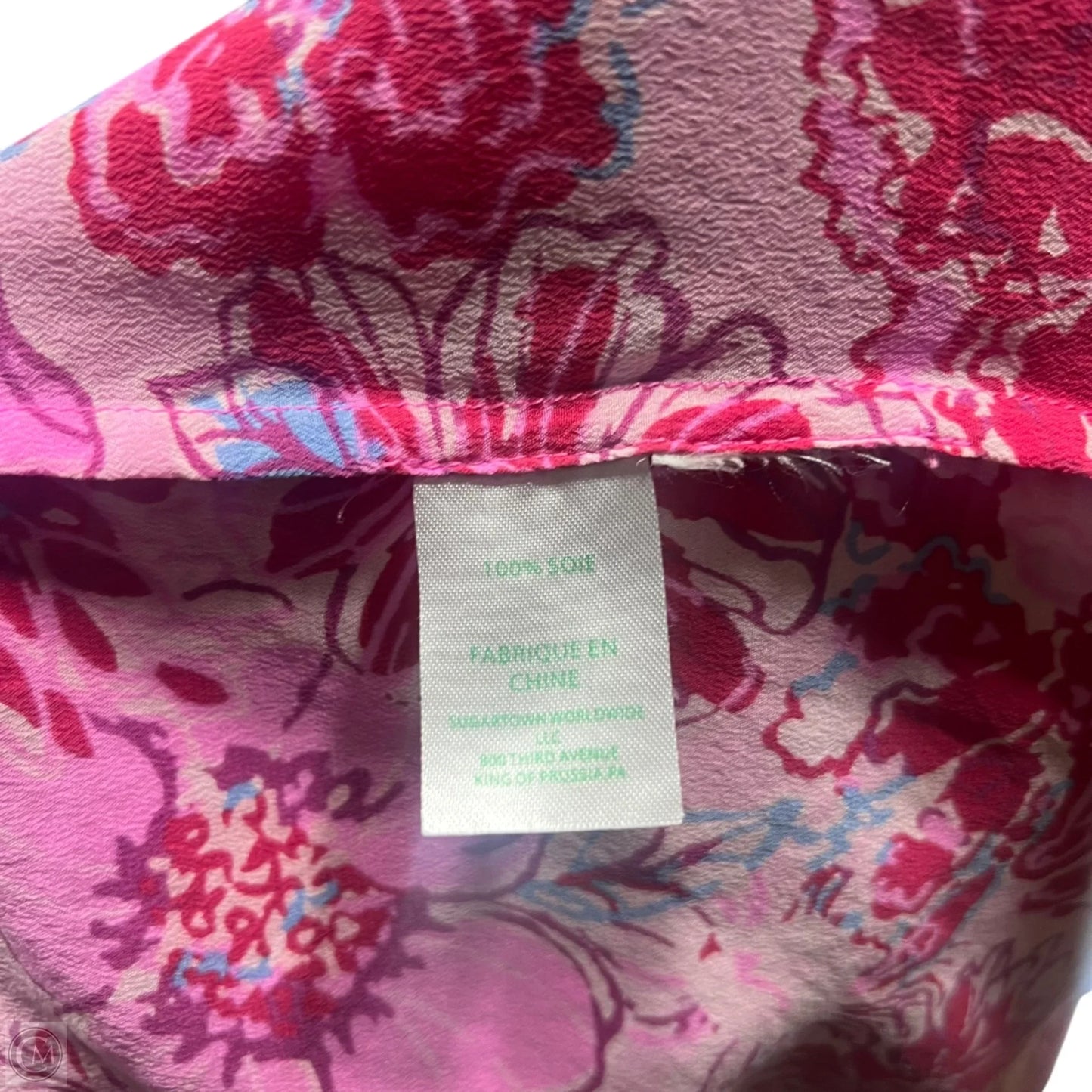 Top Long Sleeve Designer By Lilly Pulitzer In Pink & Red, Size: L