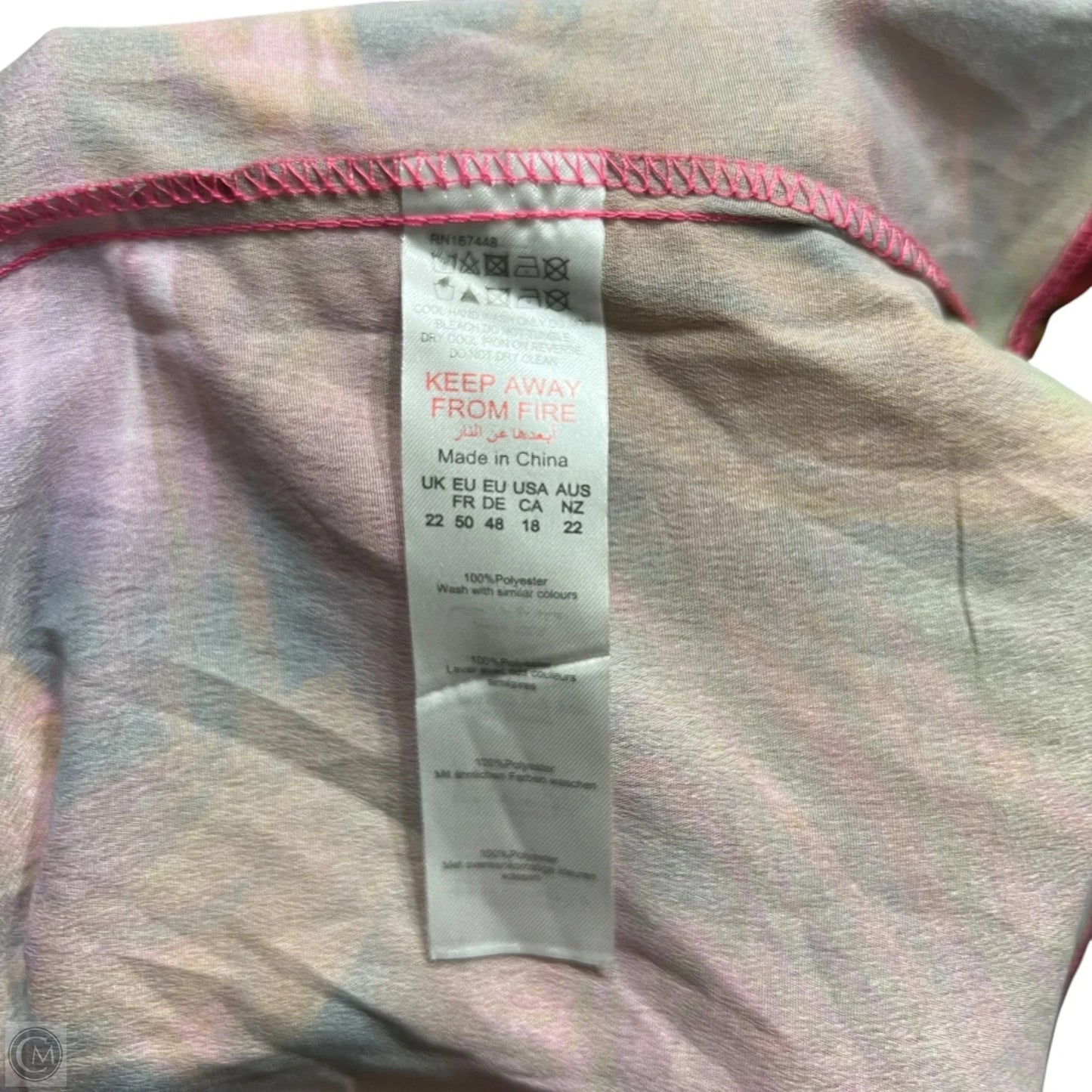 Top Sleeveless By Pretty Little Thing In Green & Pink, Size: 1x