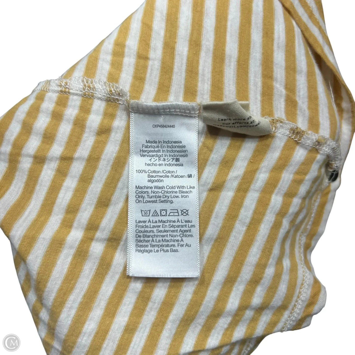 Top Sleeveless By Madewell In Yellow, Size: Xs
