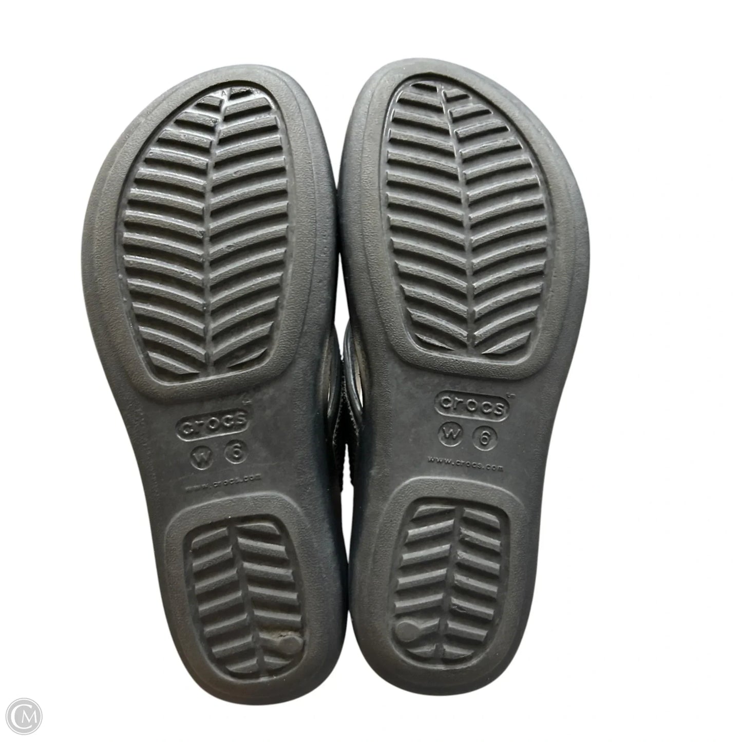 Sandals Heels Platform By Crocs In Black, Size: 6