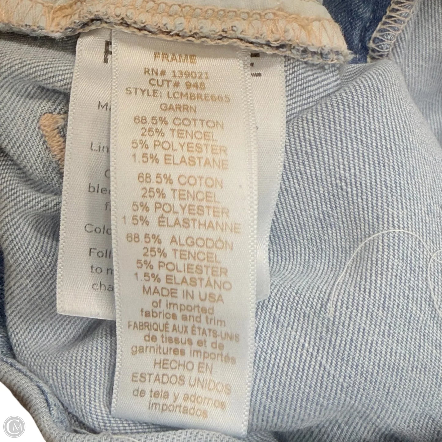 Jeans Boot Cut By Frame In Blue Denim, Size: 2