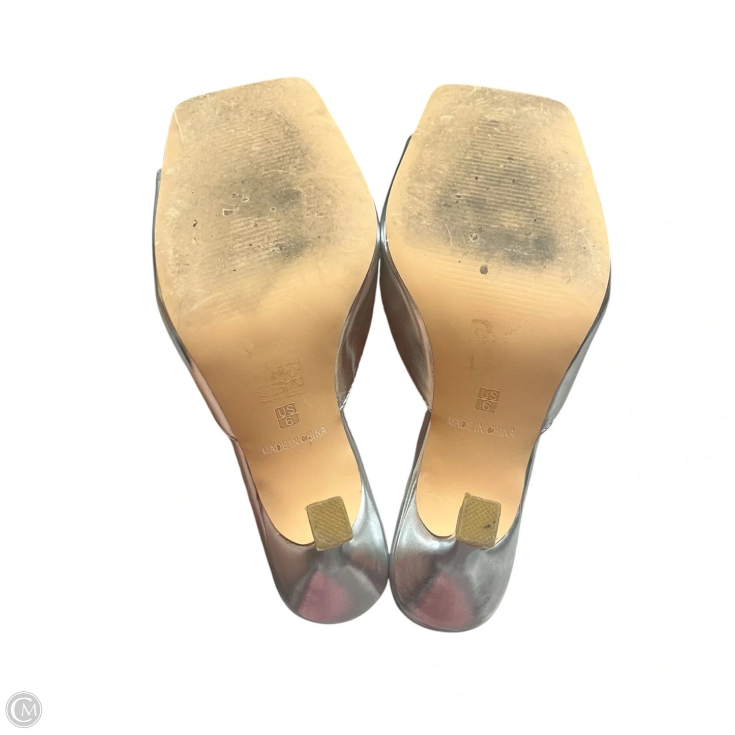 Sandals Heels Kitten By Castamere In Silver, Size: 6