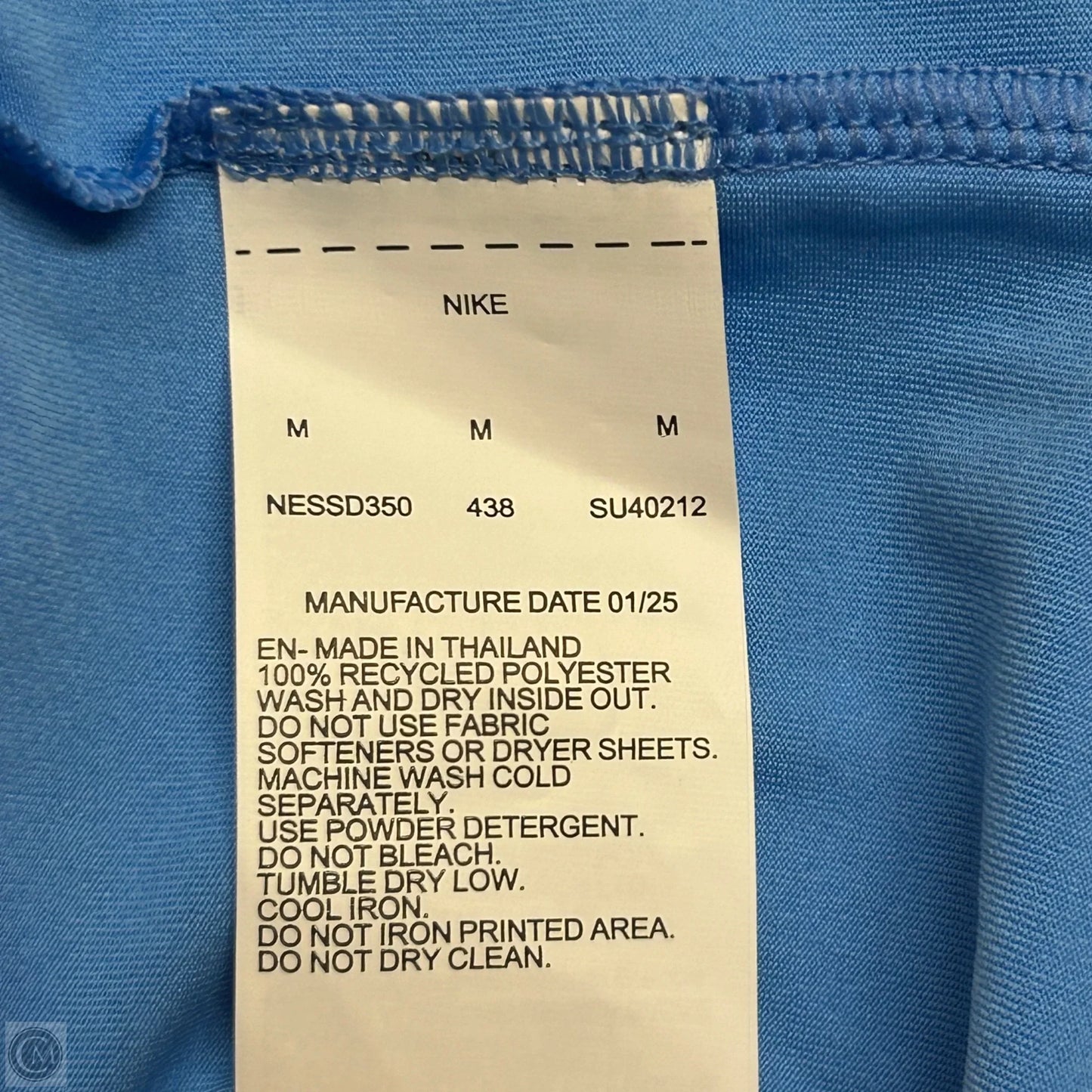 Athletic Top Short Sleeve By Nike In Blue, Size: M