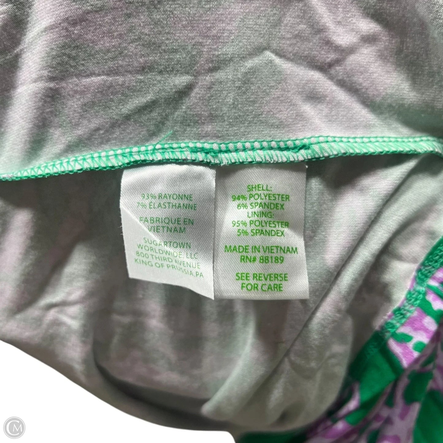 Dress Designer By Lilly Pulitzer In Green & Purple, Size: S