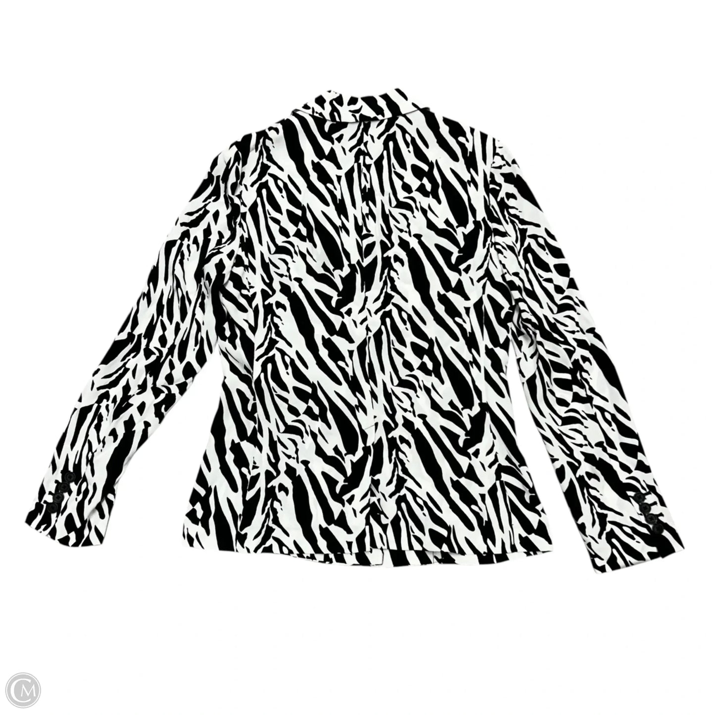 Blazer Designer By Diane Von Furstenberg In Black & White, Size: M