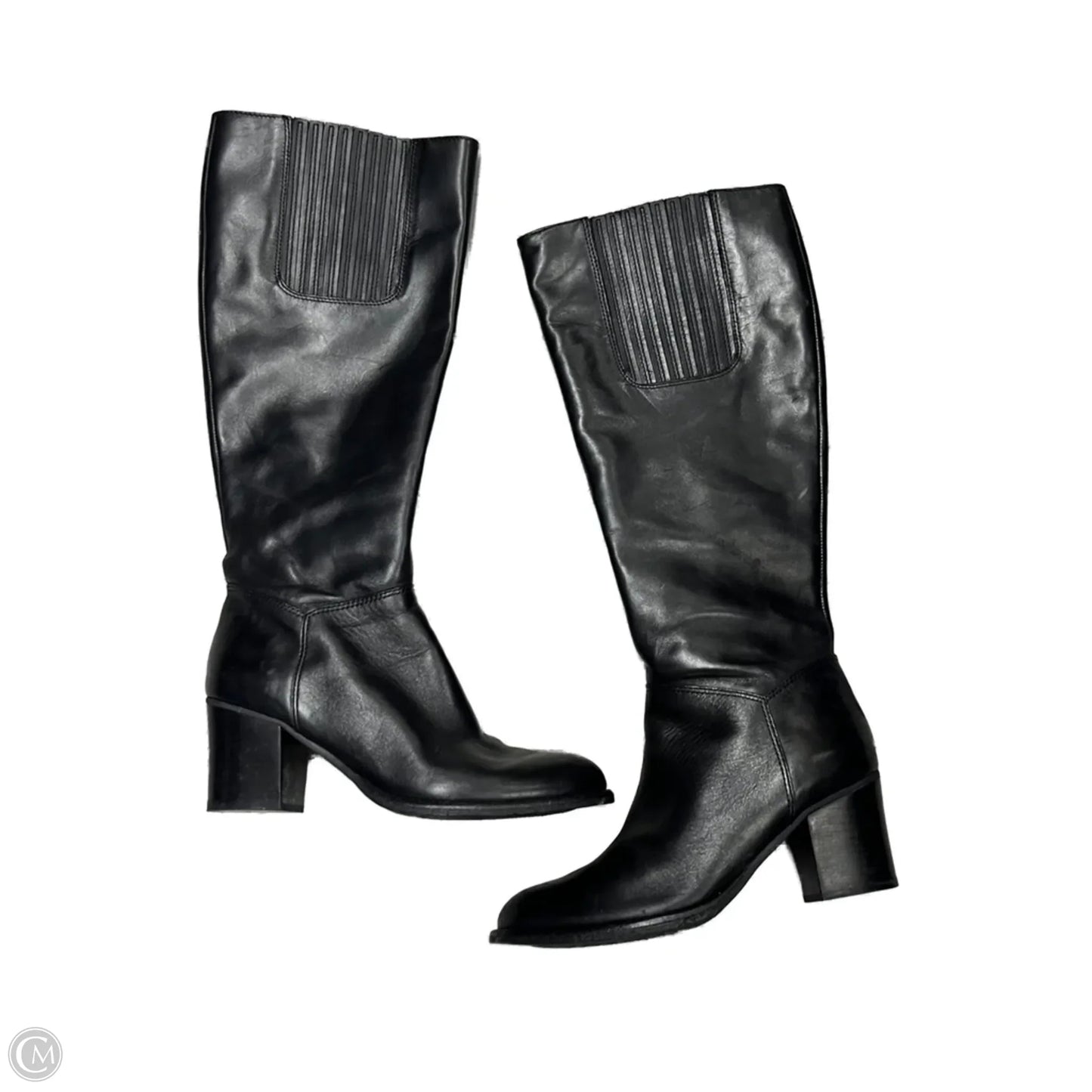 Boots Mid-calf Heels By Geox Shoes In Black, Size: 6.5