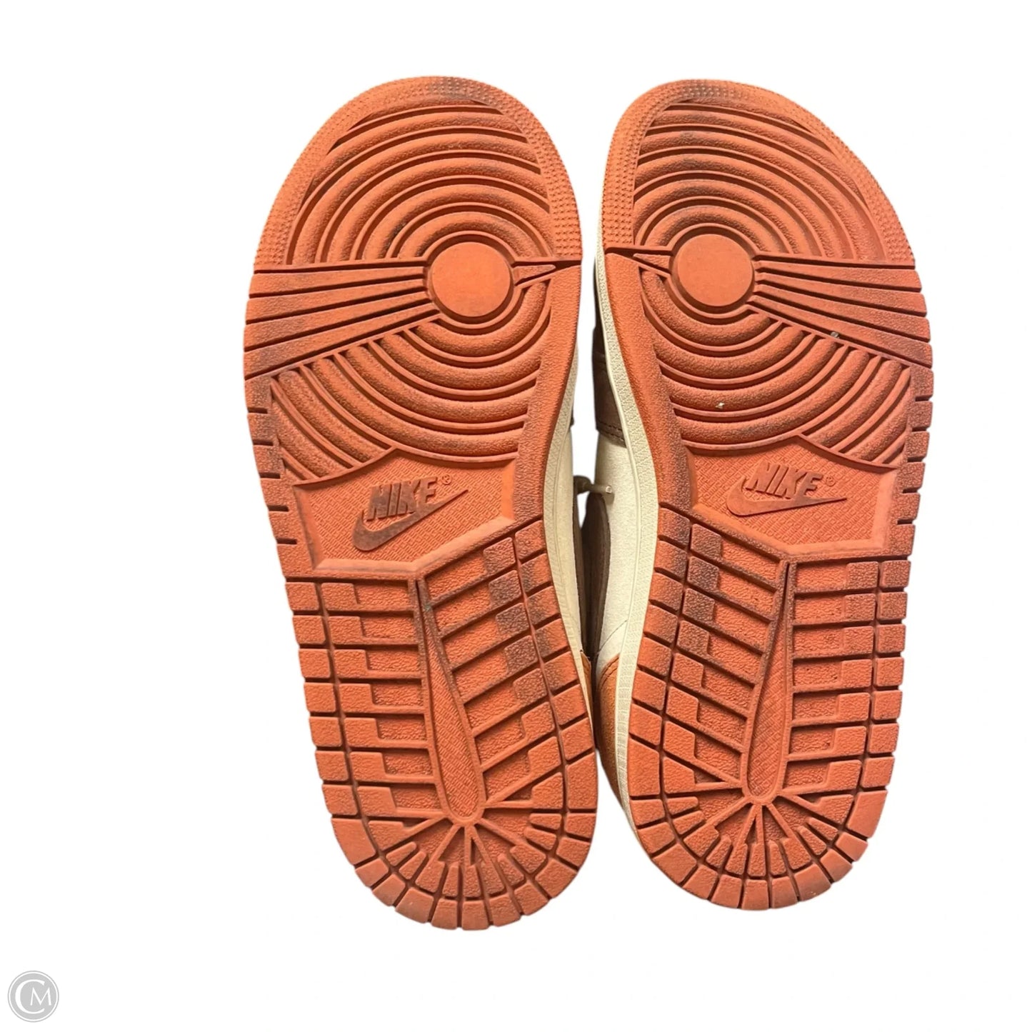 Shoes Luxury Designer By Jordan In Brown & Orange, Size: 9