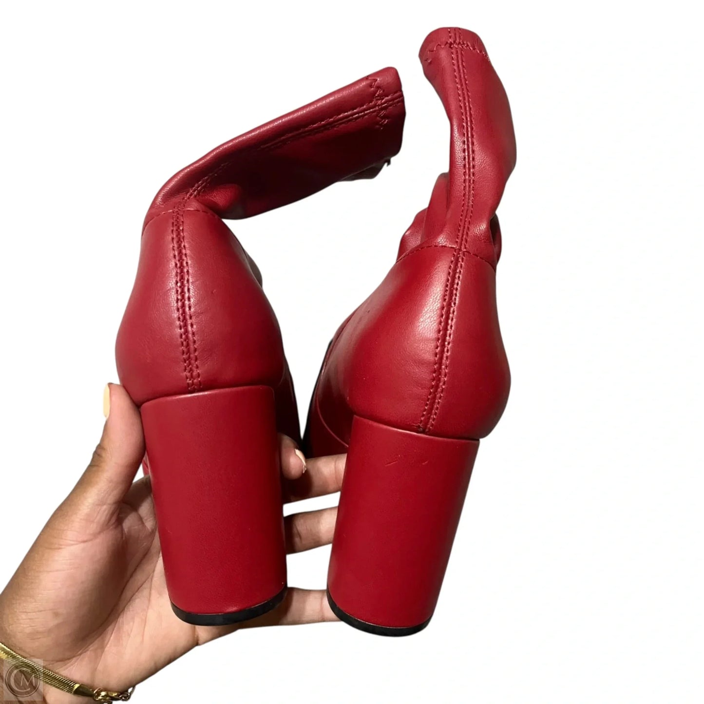 Boots Ankle Heels By Forever 21 In Red, Size: 8