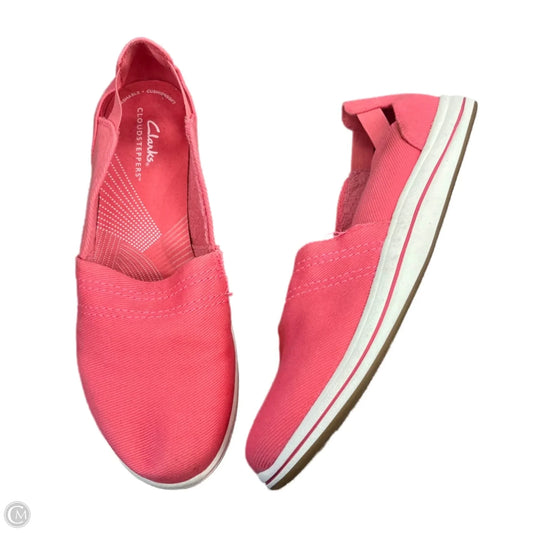 Shoes Flats By Clarks In Pink & White, Size: 8.5