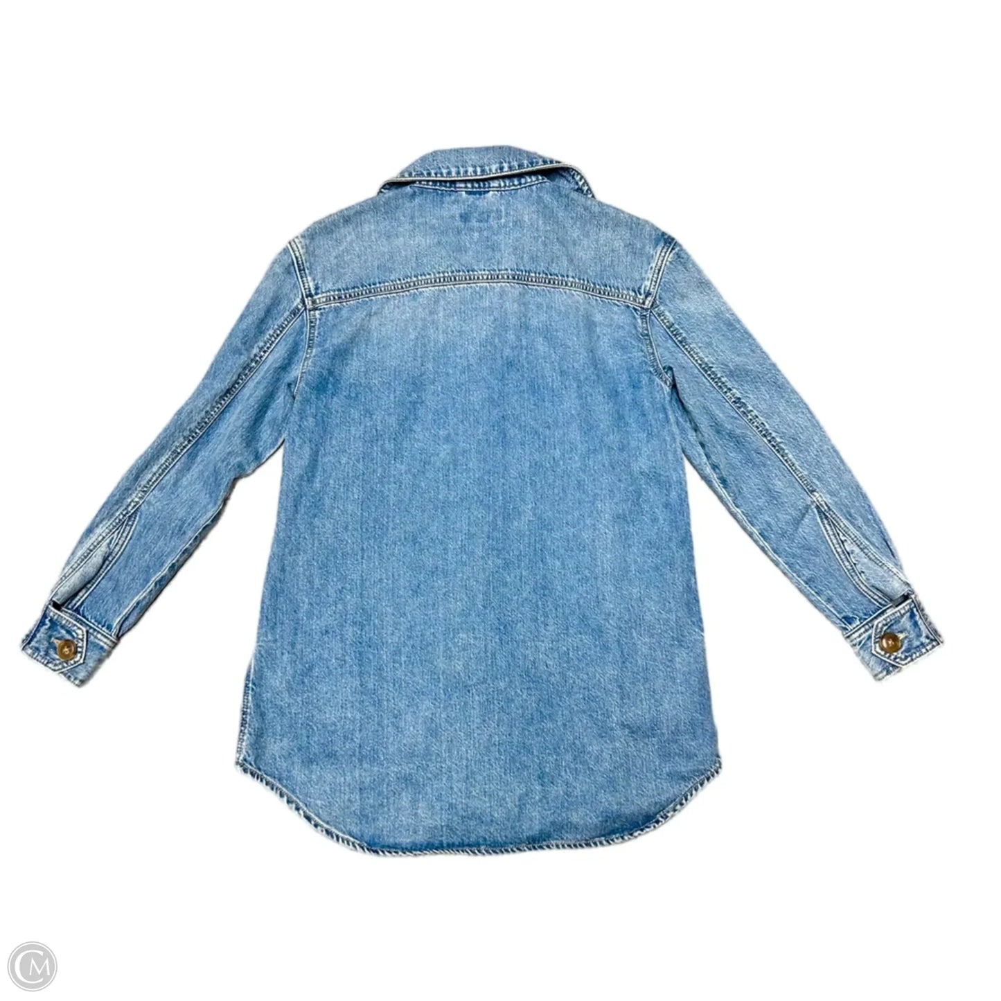 Jacket Shirt By Loft In Blue Denim, Size: Xs