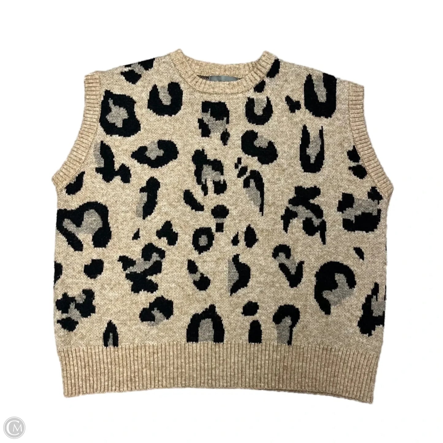 Vest Sweater By Anthropologie In Animal Print, Size: Osfm