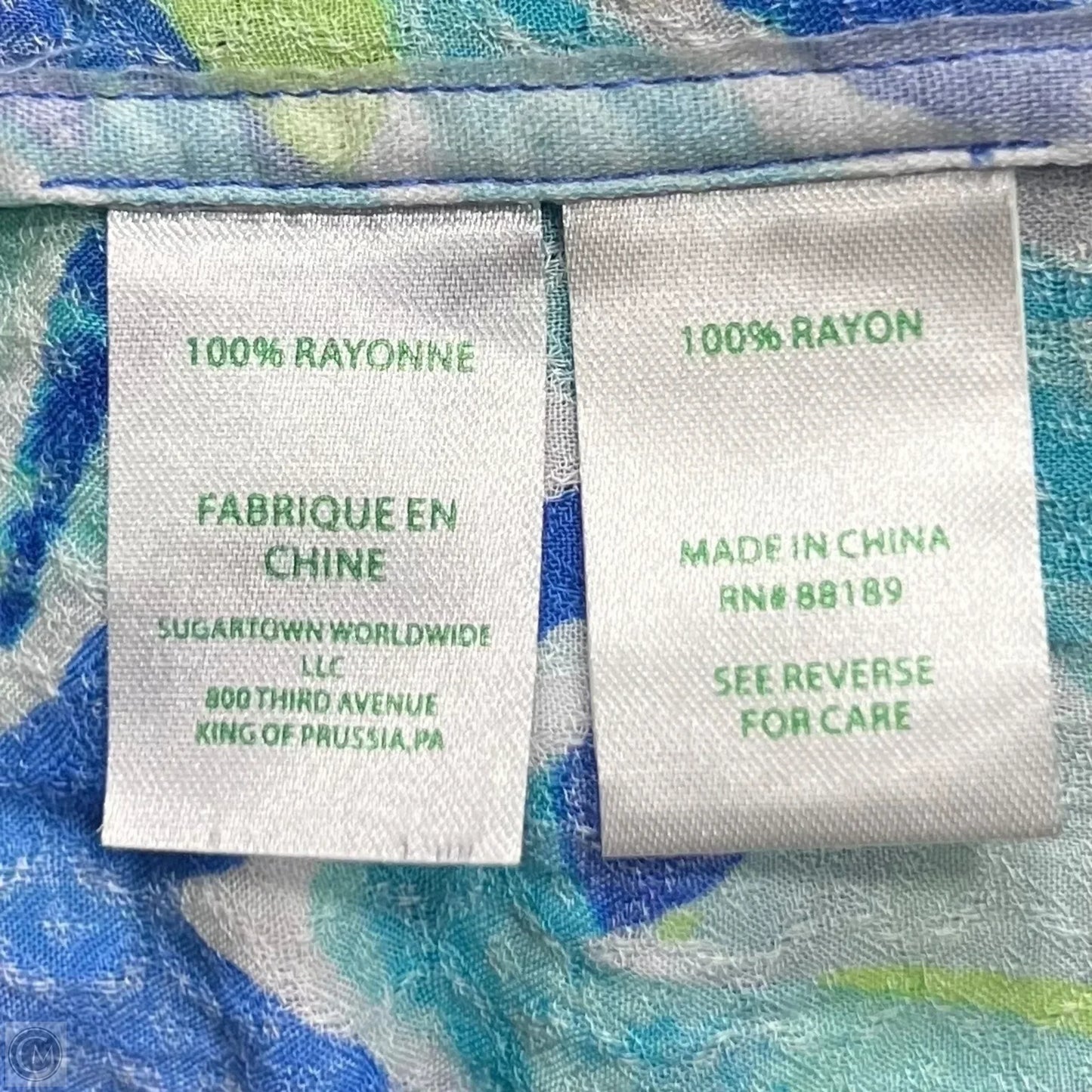 Top Long Sleeve Designer By Lilly Pulitzer In Blue & Green, Size: M